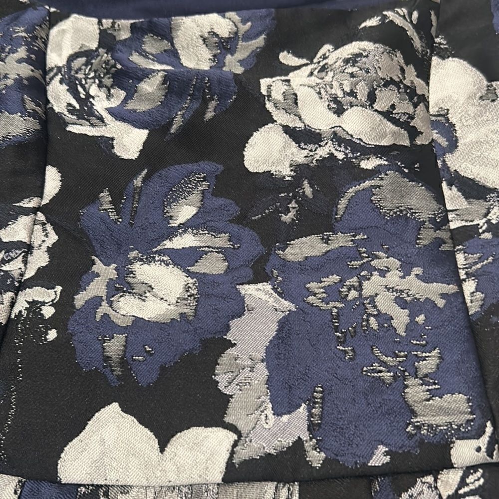 New Eva Franco for Anthropologie Blue/Silver Floral Brocade Midi Dress Sz 8 NWT - Picture 10 of 13